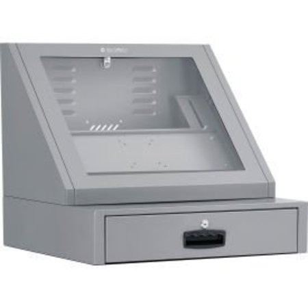GLOBAL EQUIPMENT Global Industrial„¢ Countertop LCD Console Computer Cabinet, Dark Gray 273114DG